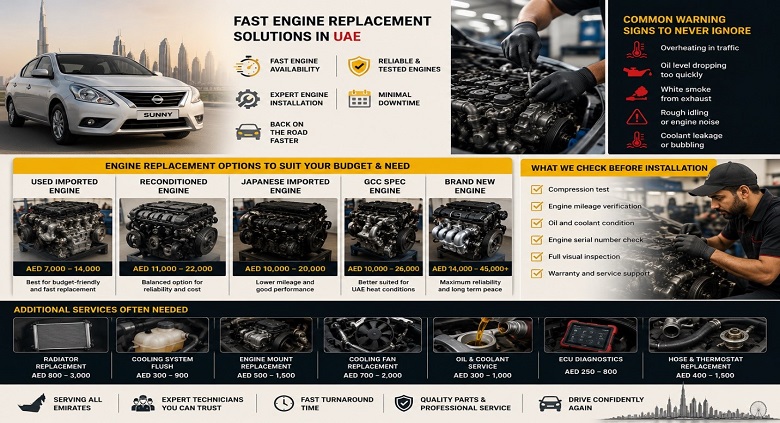 Nissan Sunny Engines in UAE
