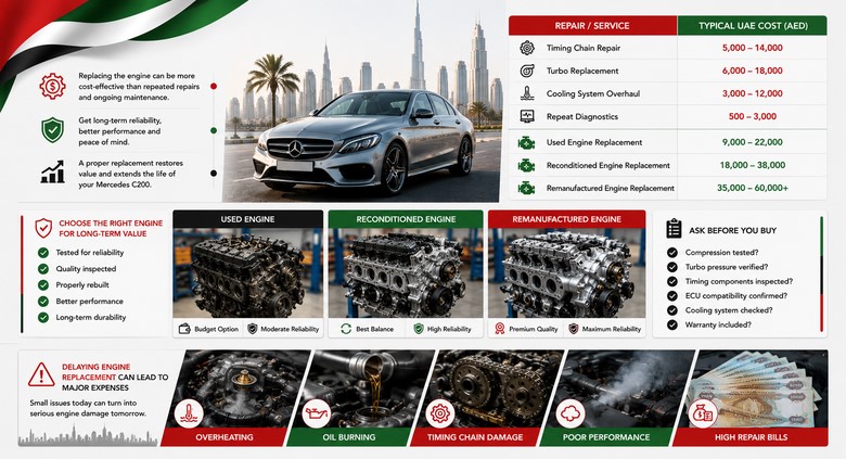 Mercedes C200 Engines for Sale in UAE