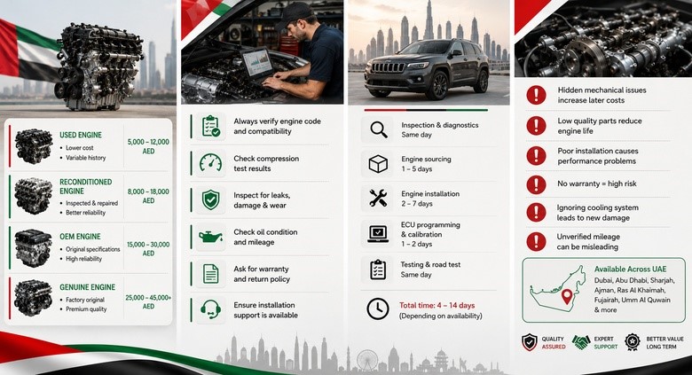 Cherokee Replacement Engines in UAE