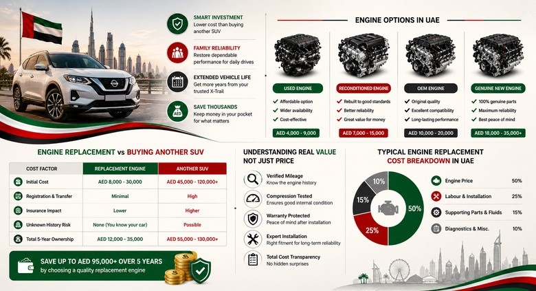 X-Trail Replacement Engines in UAE