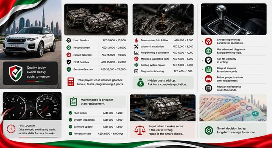 Range Rover Evoque Gearboxes in UAE