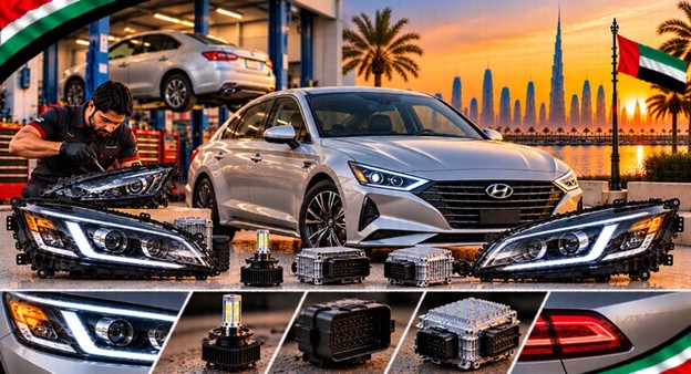 Hyundai Sonata headlight assembly with lens and housing