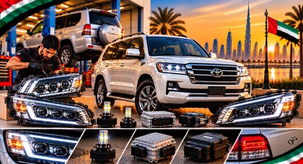 Left and right replacement headlights for Toyota Land Cruiser