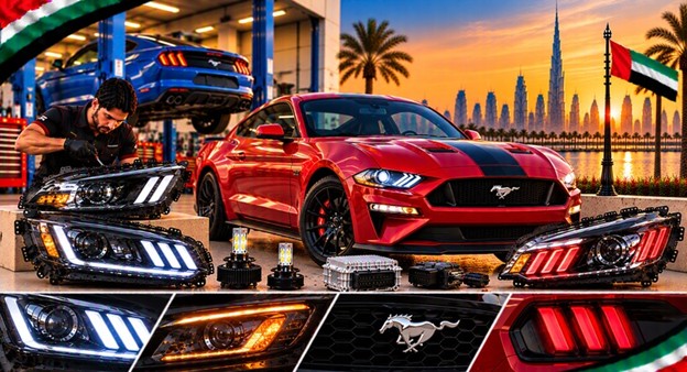 Left and right replacement headlights for Ford Mustang