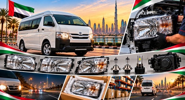 Left and right replacement headlights for Toyota Hiace