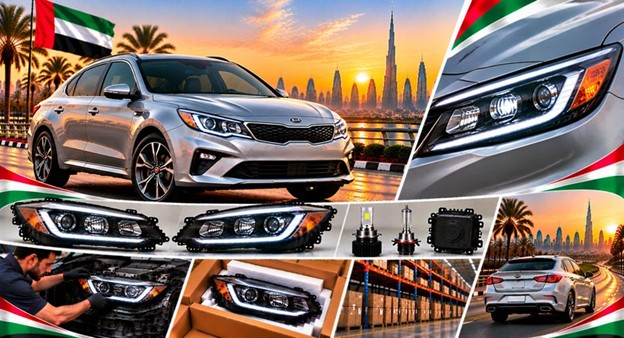 Left and right replacement headlights for Kia Optima
