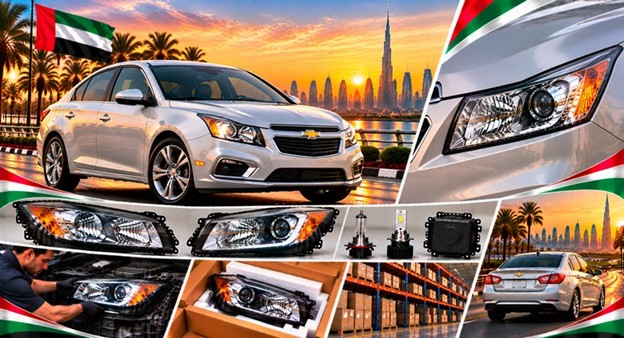 Chevrolet Cruze headlight assembly with lens and housing