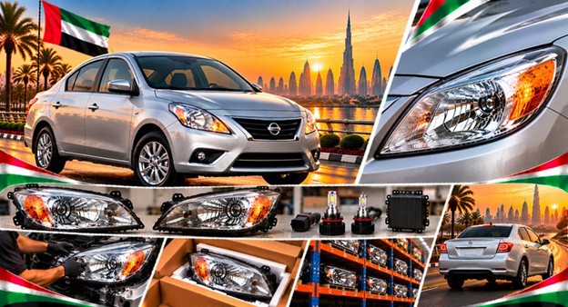 Left and right replacement headlights for Nissan Sunny