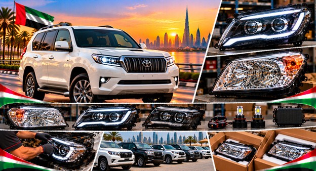 Toyota Prado headlight assembly with lens and housing