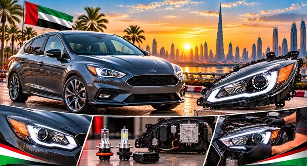 Left and right replacement headlights for Ford Focus