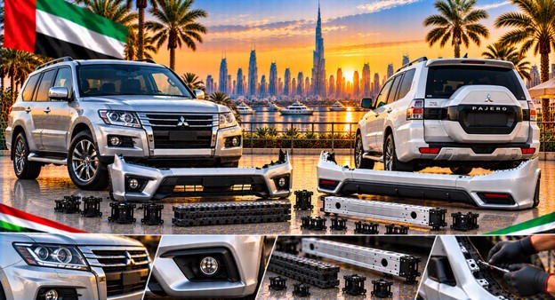 Replacement front bumper for Mitsubishi Pajero in the UAE