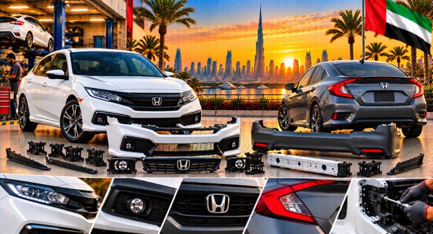 Honda Civic rear bumper for vehicle repair and replacement