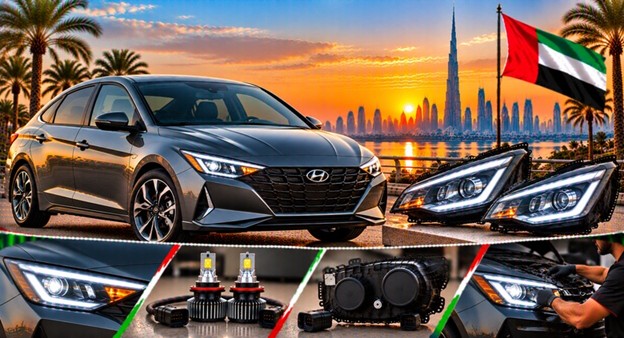 Hyundai Elantra/Avante headlight assembly with lens and housing