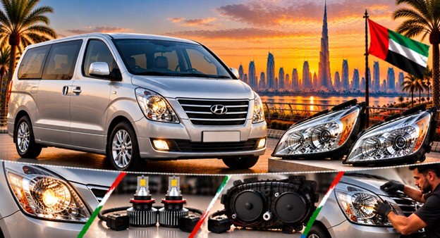 Left and right replacement headlights for Hyundai H-1