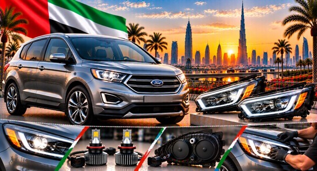 Ford Edge headlight assembly with lens and housing