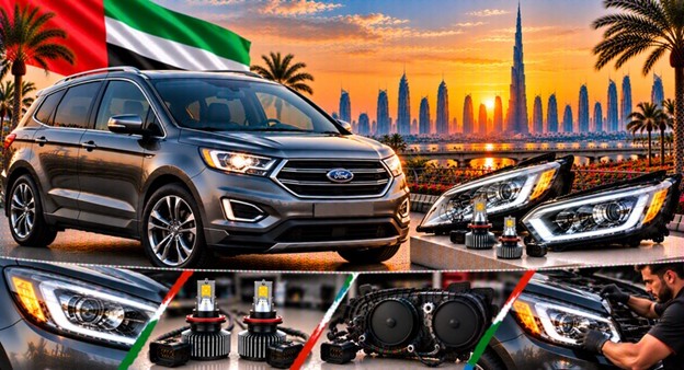 Left and right replacement headlights for Ford Edge