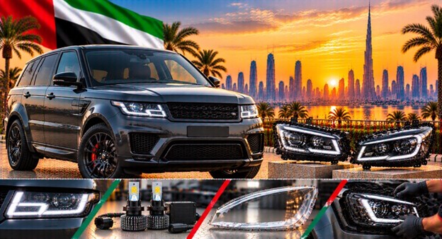 Left and right replacement headlights for Range Rover Sport