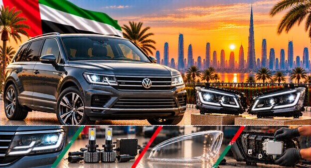 Left and right replacement headlights for Volkswagen Touareg