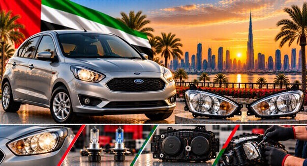 Ford Figo headlight assembly with lens and housing
