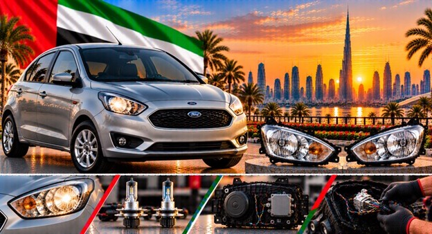 Left and right replacement headlights for Ford Figo