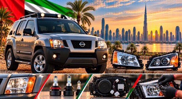 Nissan Xterra headlight assembly with lens and housing