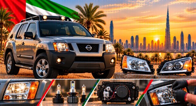 Left and right replacement headlights for Nissan Xterra
