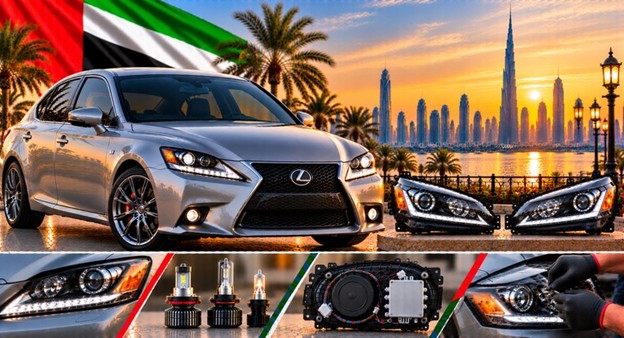 Left and right replacement headlights for Lexus IS250