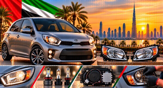 Left and right replacement headlights for Kia Picanto/Morning