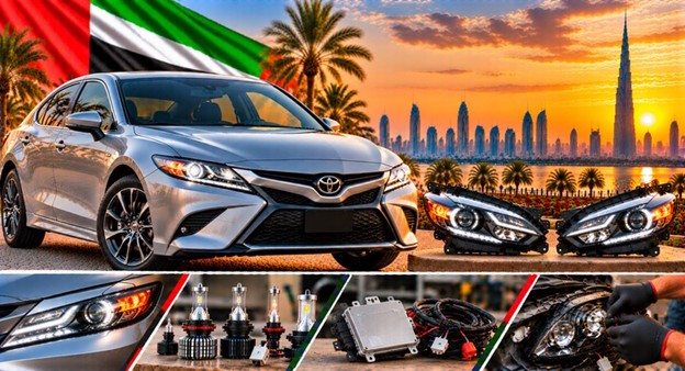 Left and right replacement headlights for Toyota Camry