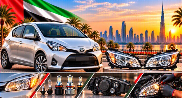 Toyota Yaris/Vitz headlight assembly with lens and housing