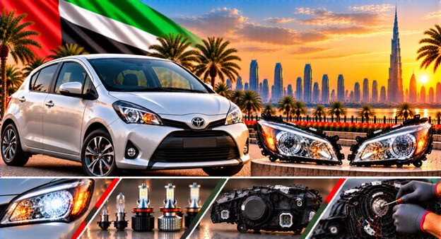 Left and right replacement headlights for Toyota Yaris/Vitz
