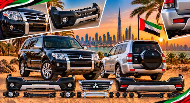 Replacement front bumper for Mitsubishi Pajero in the UAE