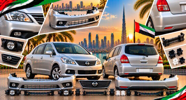 Replacement front bumper for Nissan Tiida in the UAE
