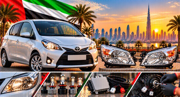 Toyota Yaris/Vitz headlight assembly with lens and housing