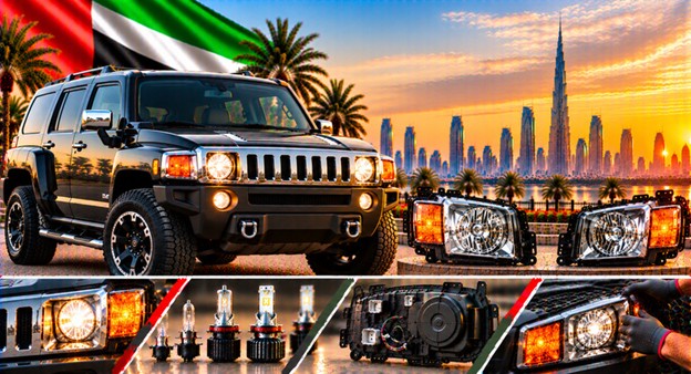 Left and right replacement headlights for Hummer H3