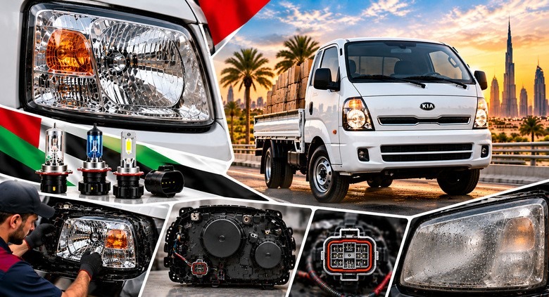 Left and right replacement headlights for Kia Bongo