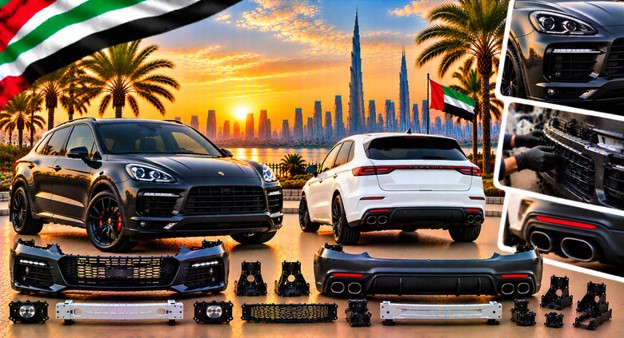 Porsche Cayenne rear bumper for vehicle repair and replacement