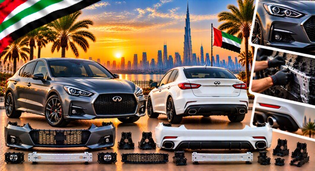 Replacement front bumper for Infiniti Q50 in the UAE