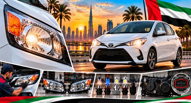 Left and right replacement headlights for Toyota Yaris