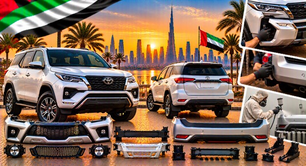 Toyota Fortuner replacement bumper assembly for compatible models