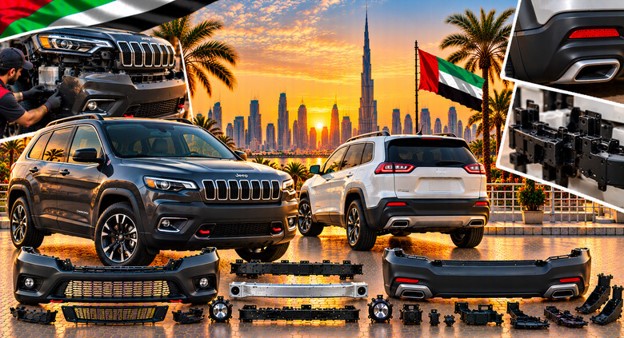 Replacement front bumper for Jeep Cherokee in the UAE
