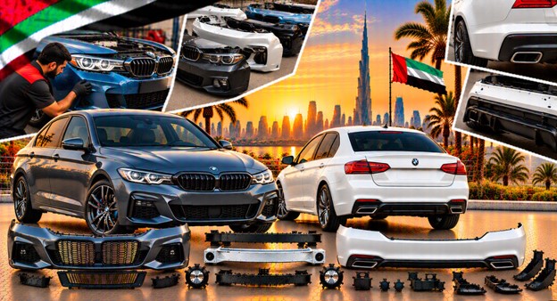 Replacement front bumper for BMW 320i in the UAE