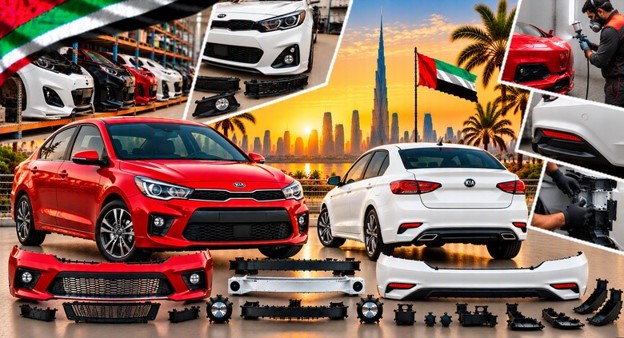 Kia Rio rear bumper for vehicle repair and replacement