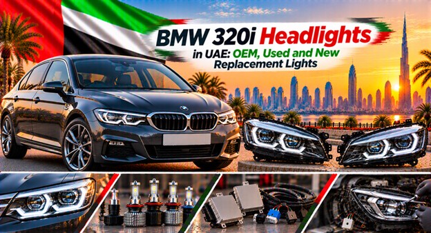 BMW 320i headlights for replacement in the UAE